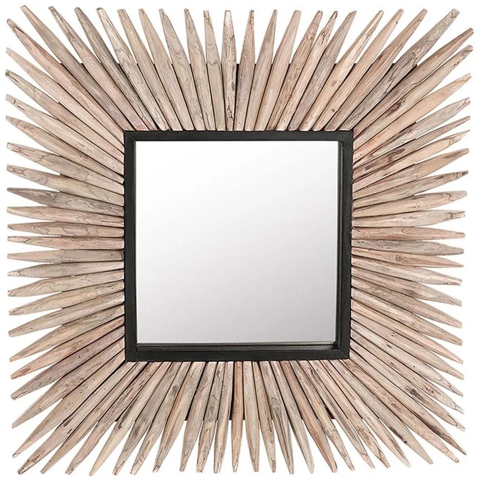 Espelho de parede em madeira clara 64 x 64 cm SASABE Beliani