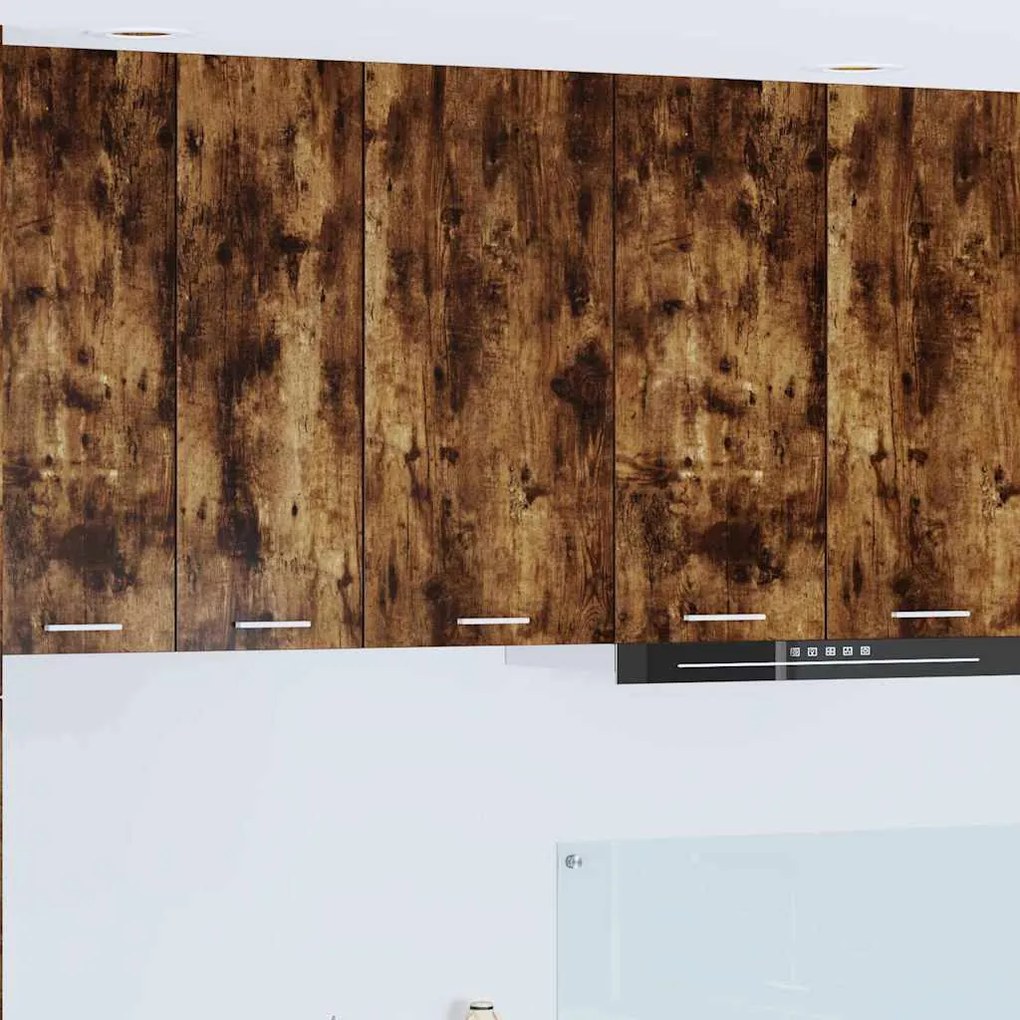 vidaXL Armário suspenso com porta Riga Carvalho Defumado e Branco