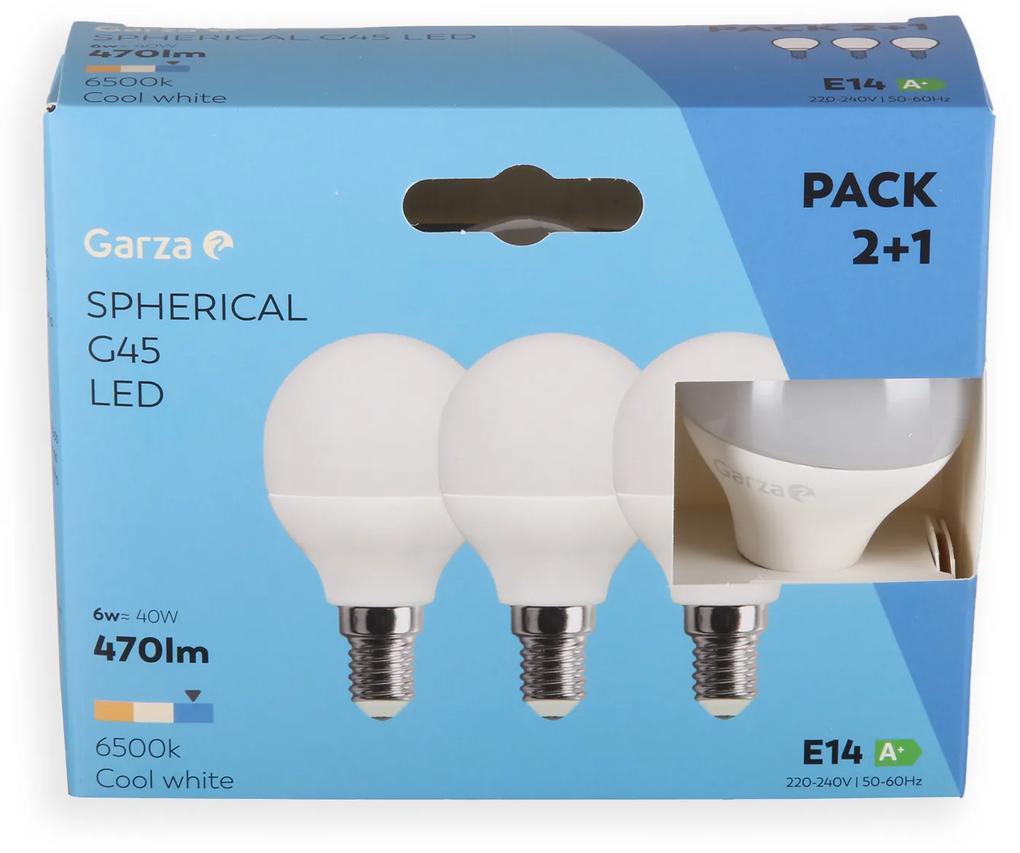 Lâmpada Filamento Led Esférica E14 6W Luz Fria Pack 3