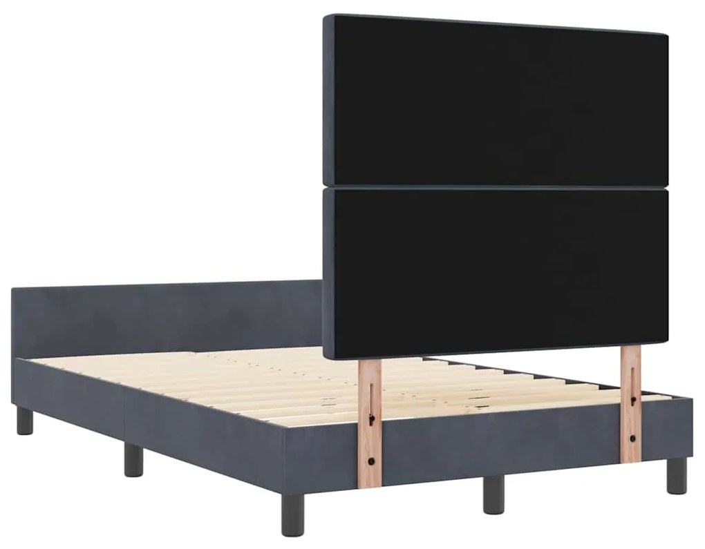 Estrutura de Cama vidaXL Cinza Escuro 120x200 cm Veludo