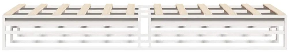 Cama sem colchão 75x190 cm madeira de pinho maciça branco