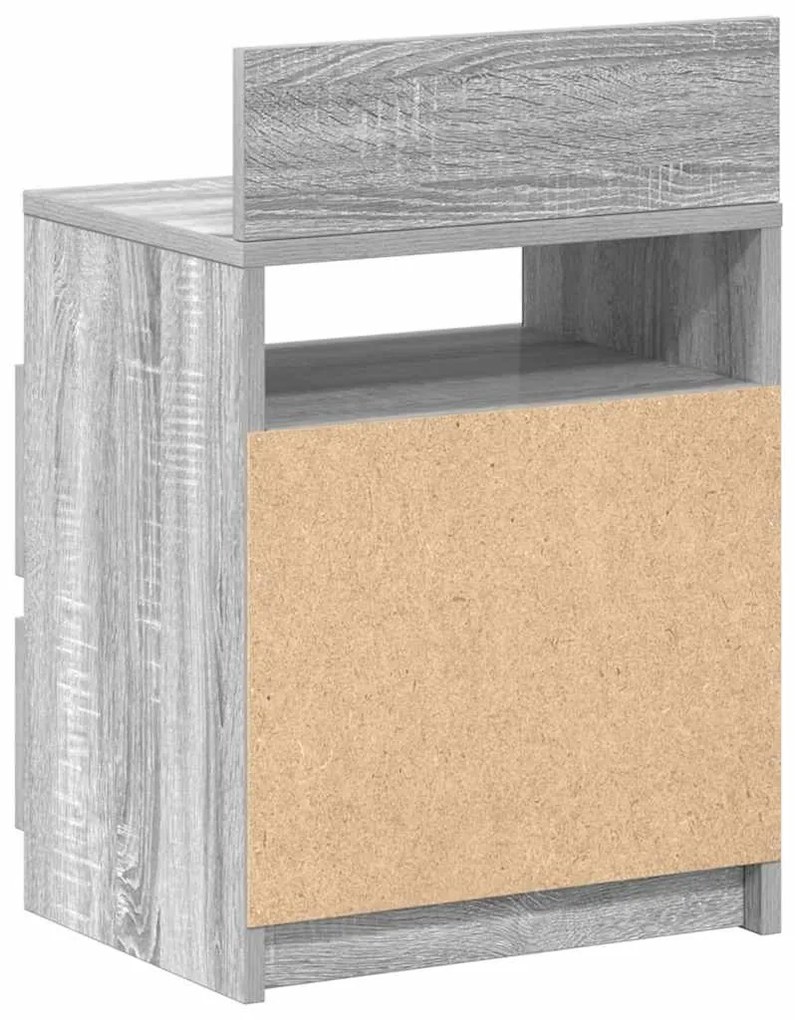 Mesa de cabeceira com 2 gavetas 40x33x60 cm cinzento sonoma