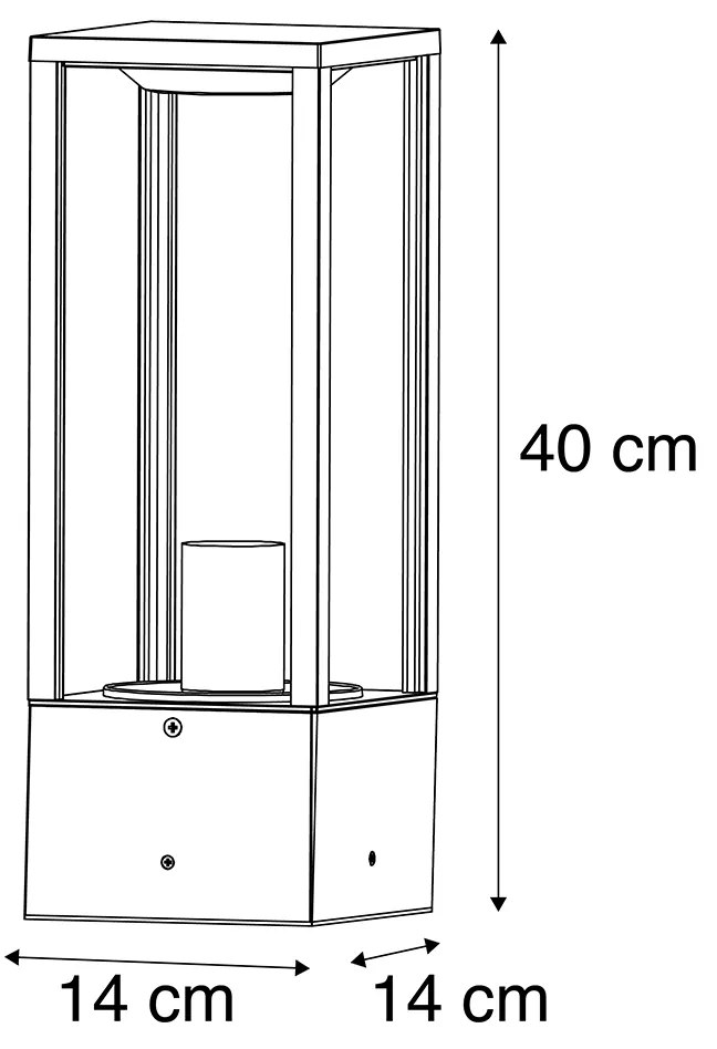 LED Candeeiro de pé inteligente para exterior preto 40 cm incl. Wifi ST64 - Charlois Design