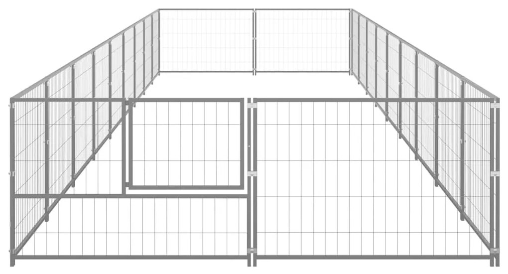 Canil para cães 18 m² aço prateado