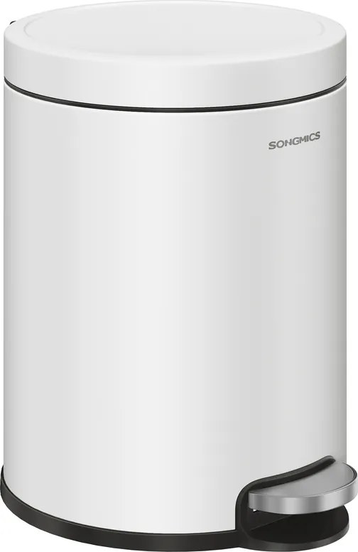 Caixote Lixo Casa de Banho de higiene pessoal com 6 litros de capacidade e tampa com fecho suave Branco