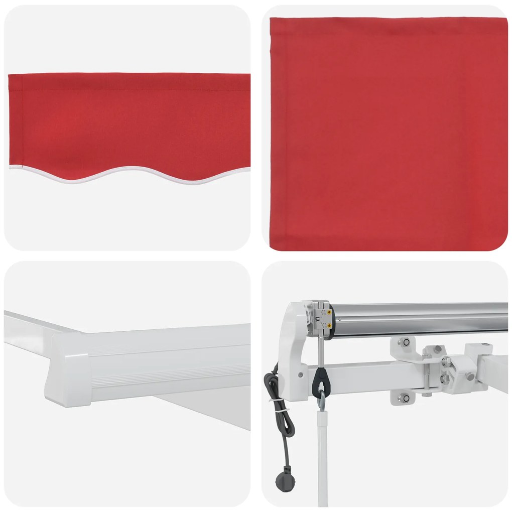 Toldo Retrátil Automático Vermelho 450x350 cm