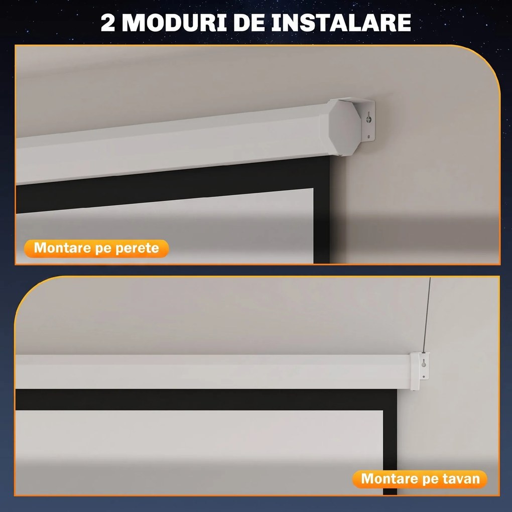 Tela de projeção 189,5 x 189,5 cm 233,7 cm 1:1 HD 4K Rolo-tela para cinema em casa para cinema em casa Apresentações de escritório