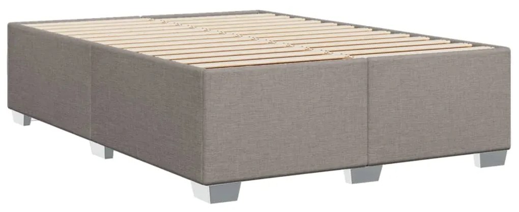 Cama sem colchão 140x190 cm tecido castanho-acinzentado