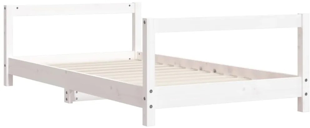 Estrutura de cama infantil 80x160 cm pinho maciço branco