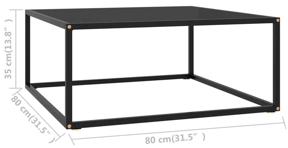 Mesa de centro 80x80x35 cm vidro preto