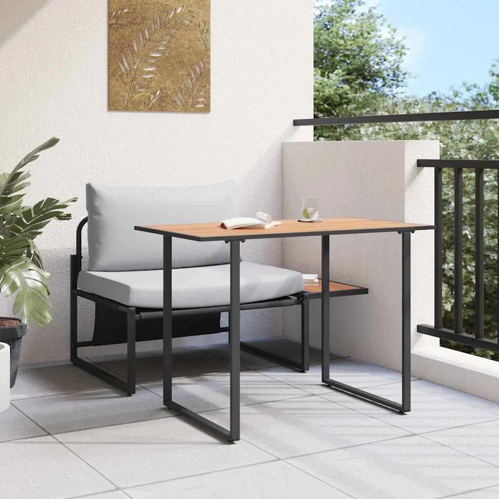 Conjunto de Jantar de Jardim de 2 Peças Cadeira Individual com Almofad