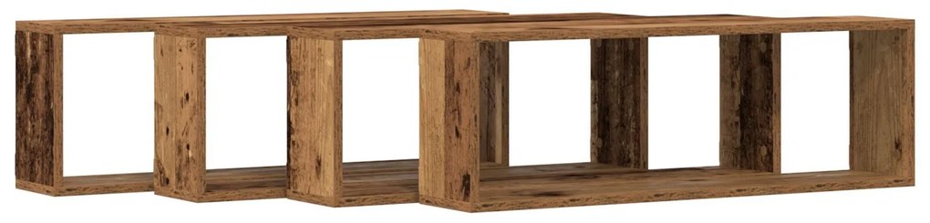 Prateleiras de Parede vidaXL 4 pcs Madeira Velha 80x15x26 cm Madeira R