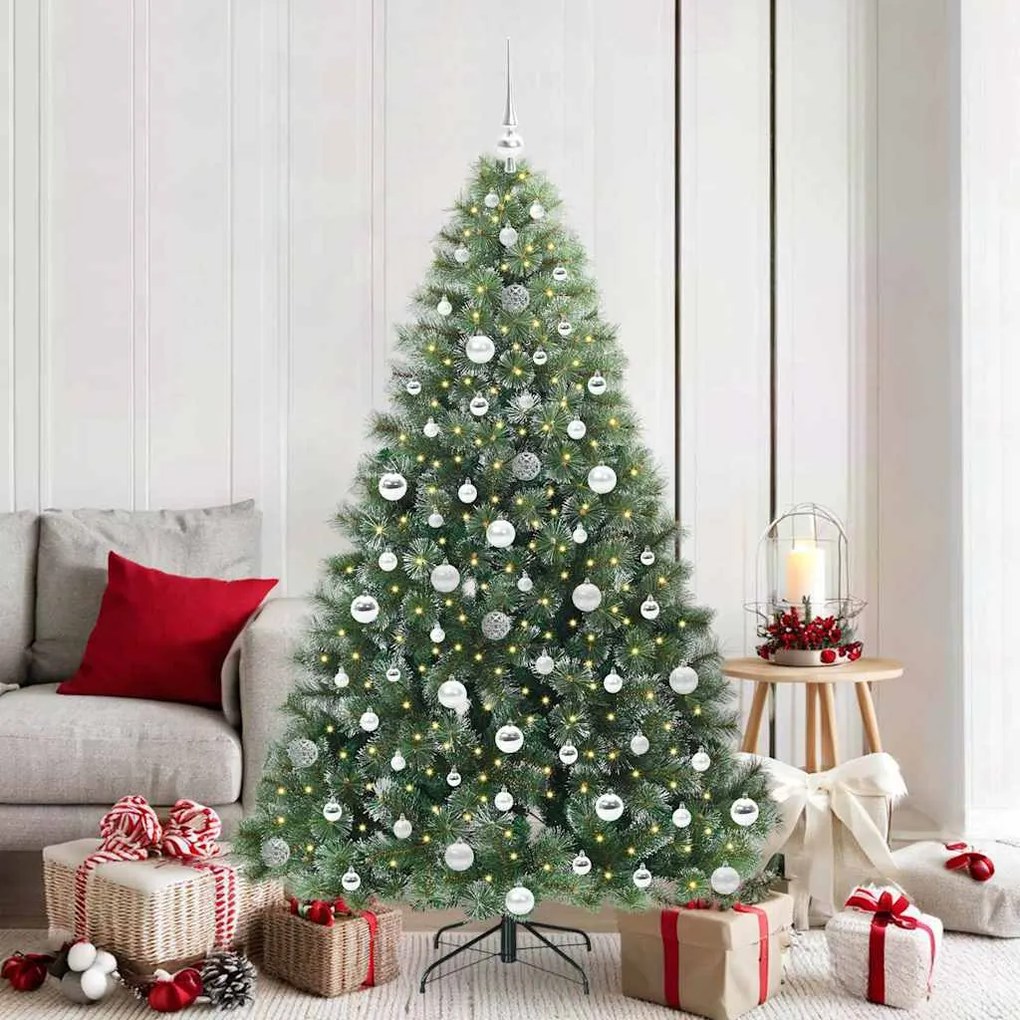 vidaXL Árvore de Natal Artificial com 300 LEDs Verde 180 cm PE e PVC