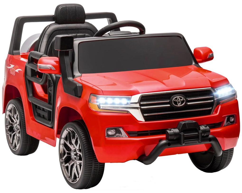 Carro Elétrico para Crianças Toyota Land Cruiser 12V com Faróis Buzina Arranque Lento e Música MP3 107x65x55,5 cm Vermelho