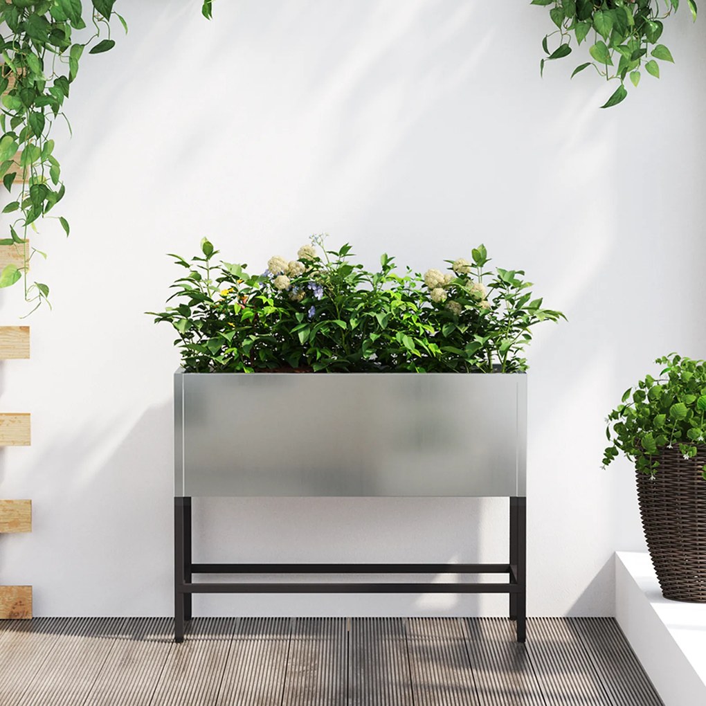 Jardineira Elevada vidaXL 60x26x45 cm Aço Galvanizado