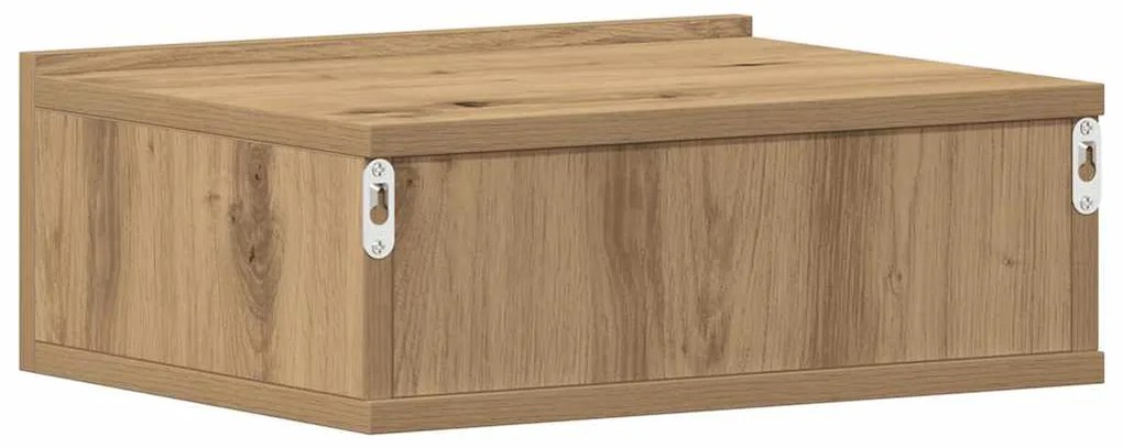 Mesa cabeceira suspensa 2 pcs carvalho artesanal 40x32x15 cm