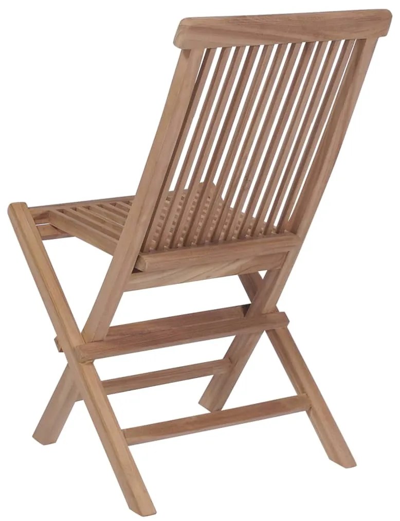 Conjunto jantar exterior c/ cadeiras dobráveis 9pcs teca maciça