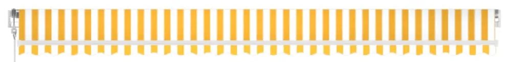 Toldo retrátil automático 600x350 cm amarelo e branco