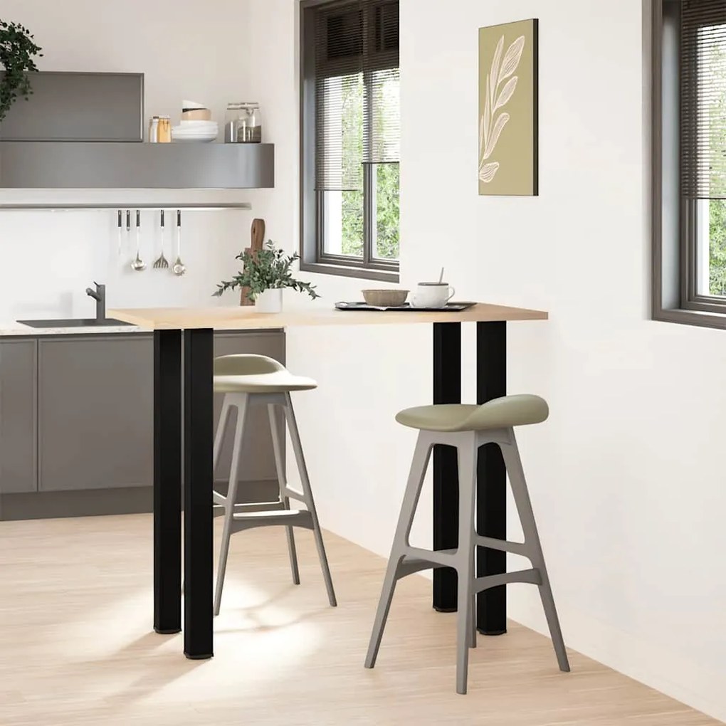 Pés para mesa de bar 4 peças, preto, 110-112 cm, aço