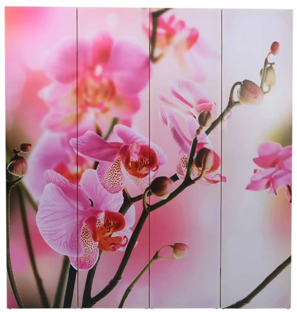 Biombo dobrável com estampa de flores 160x170 cm
