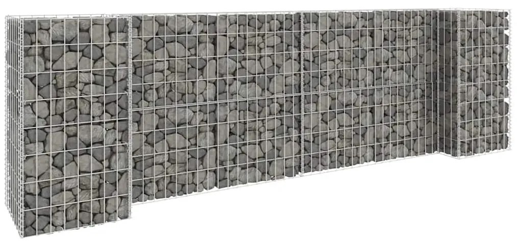 Gabião em forma de H fio de aço 260x40x80 cm