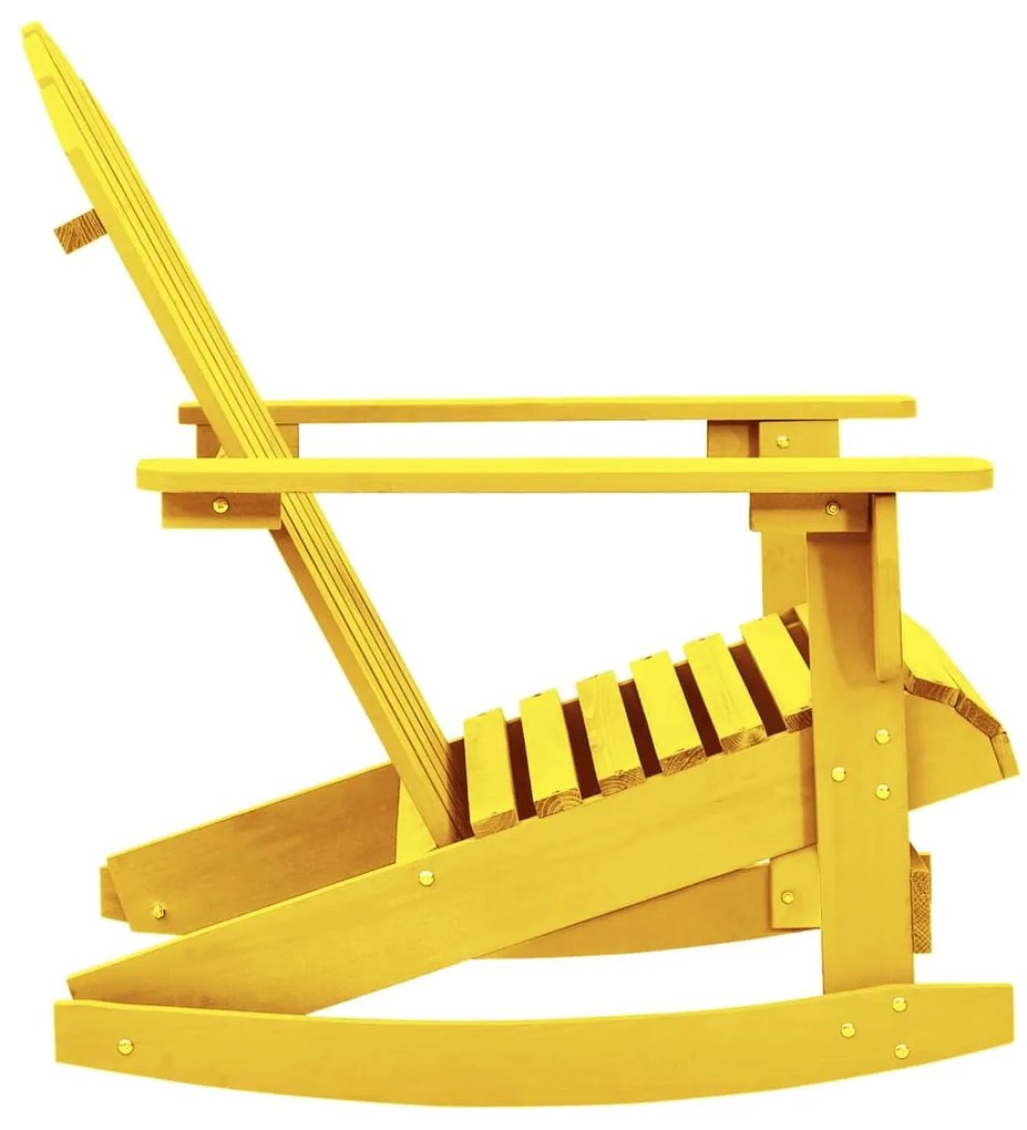 Cadeira Adirondack de baloiçar p/ jardim abeto maciço amarelo