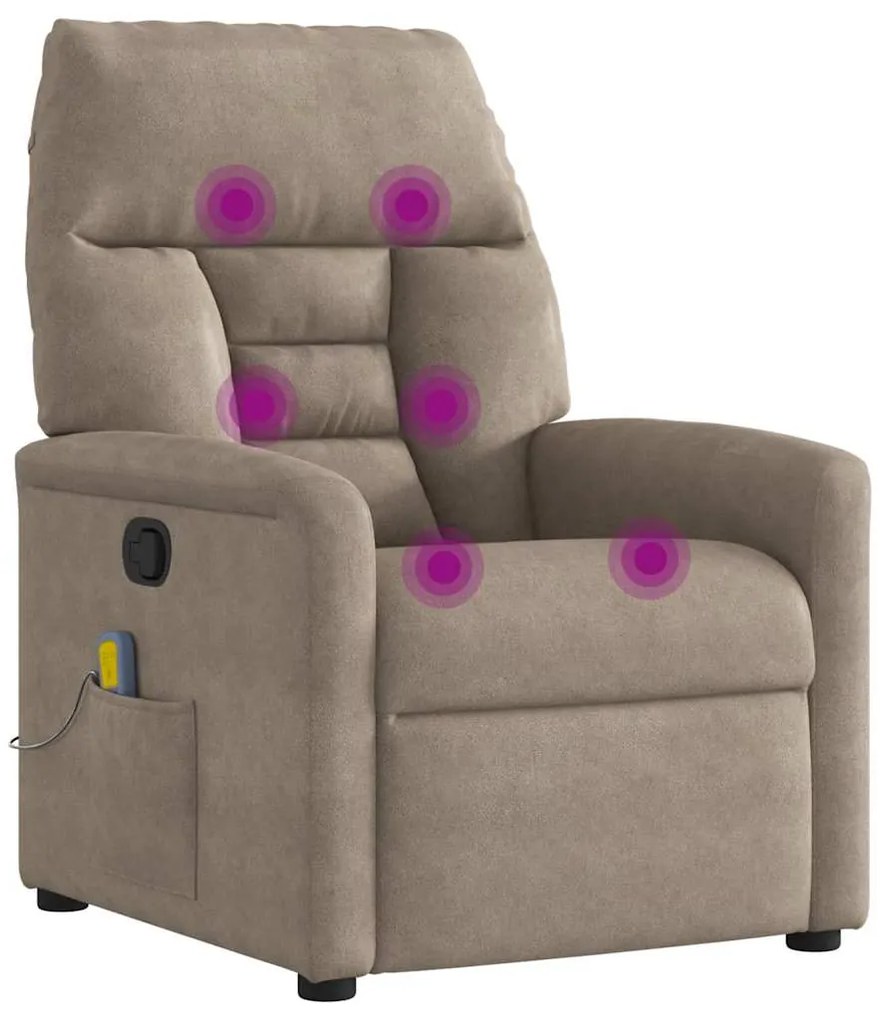 Poltrona de massagens reclinável tecido de microfibra