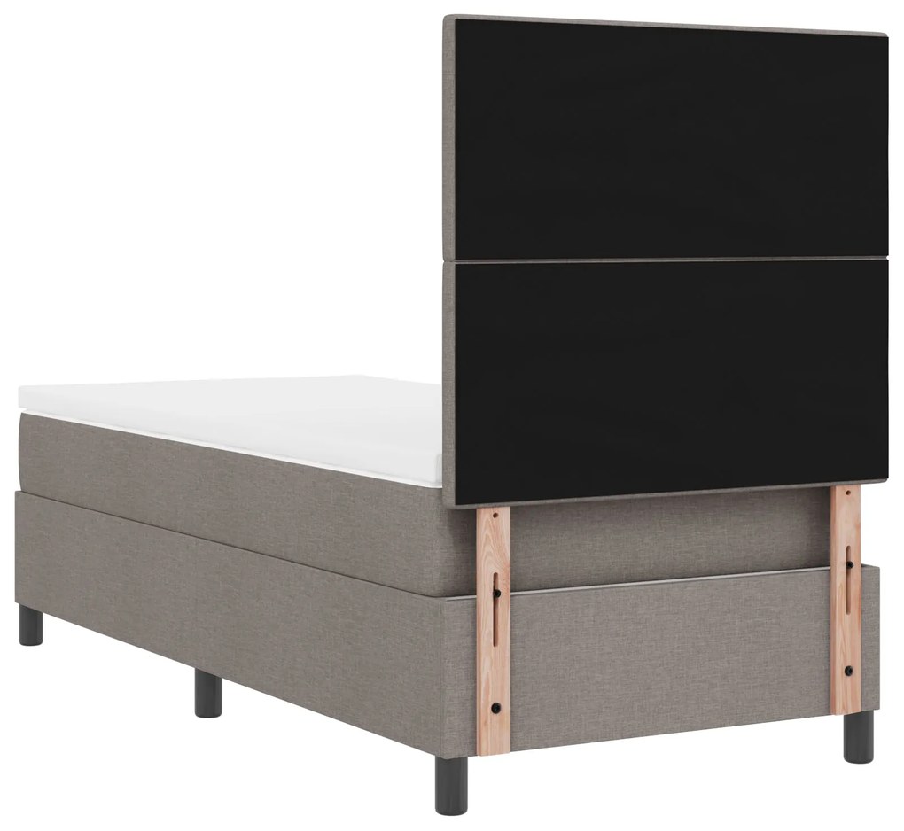 Cama Box Spring com Colchão Taupe 100x200 cm Tecido