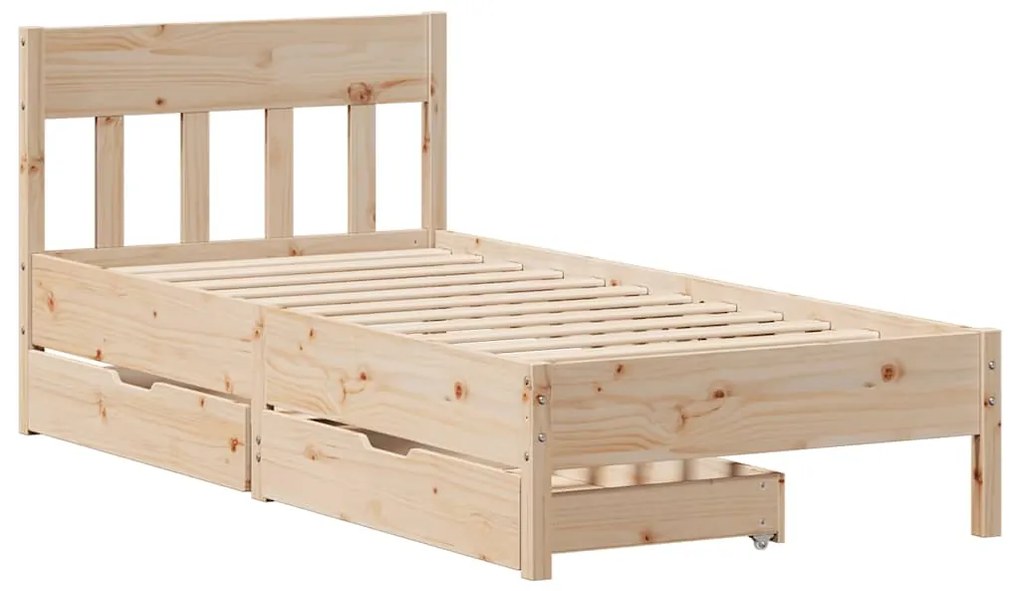 Cama sem colchão 90x200 cm madeira de pinho maciça