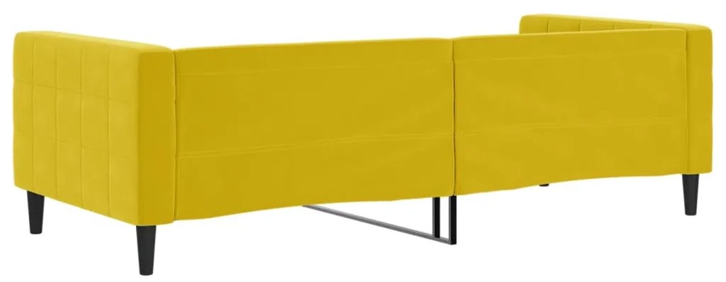 Sofá-cama 90x200 cm veludo amarelo