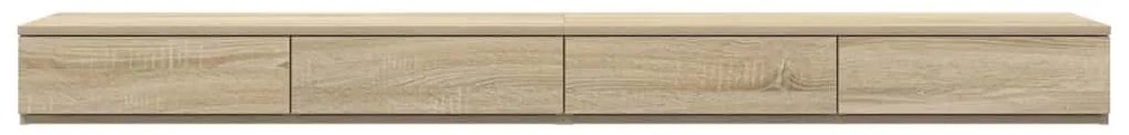 Gavetas de Cama Carvalho Sonoma 200x36,5x16,5 cm Madeira Revestida