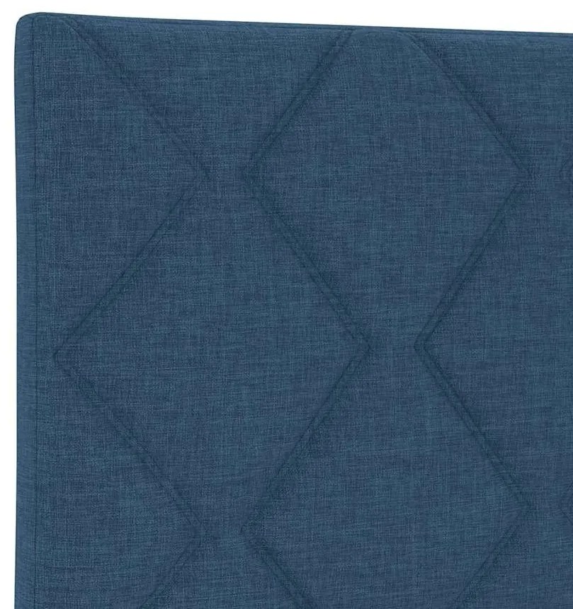 Cabeceira Azul 200 cm com Design de Blocos de Diamante em Tecido