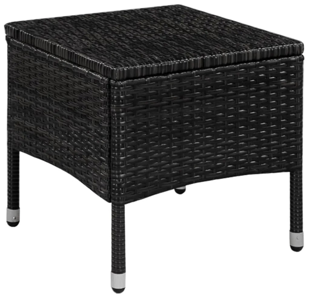 3 pcs conjunto bistrô vime PE preto