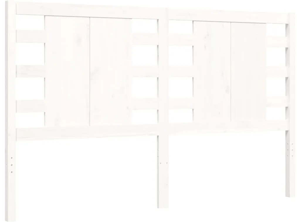 Estrutura de cama King Size com cabeceira madeira maciça branco