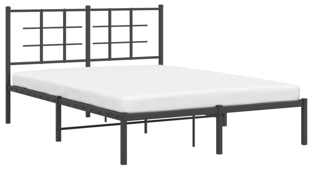 Estrutura de cama com cabeceira 140x190 cm metal preto