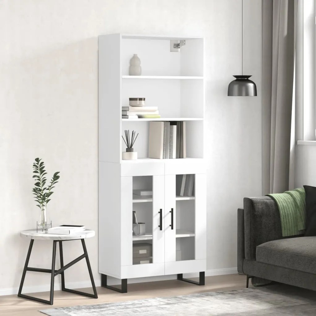 vidaXL Armário alto 69,5x34x180 cm derivados de madeira branco