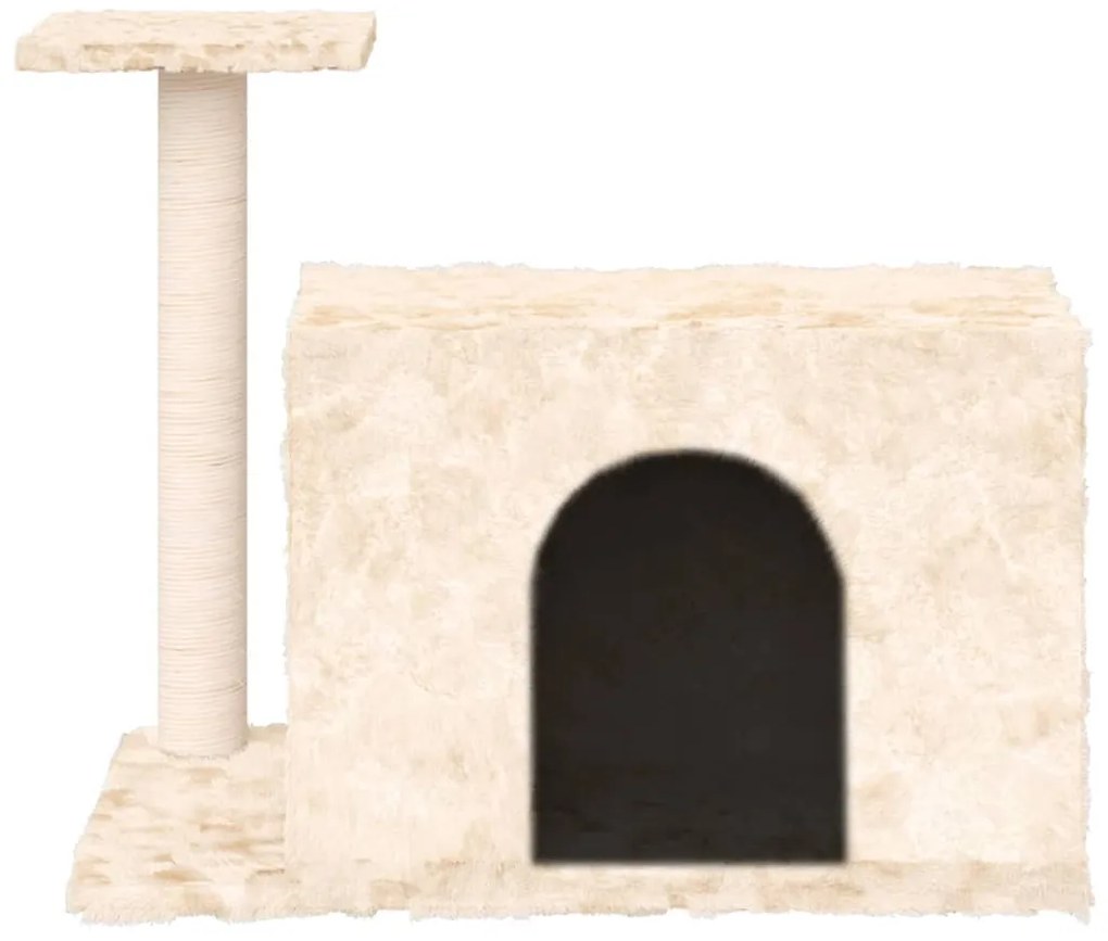 Árvore para gatos com poste arranhador sisal 51 cm cor creme