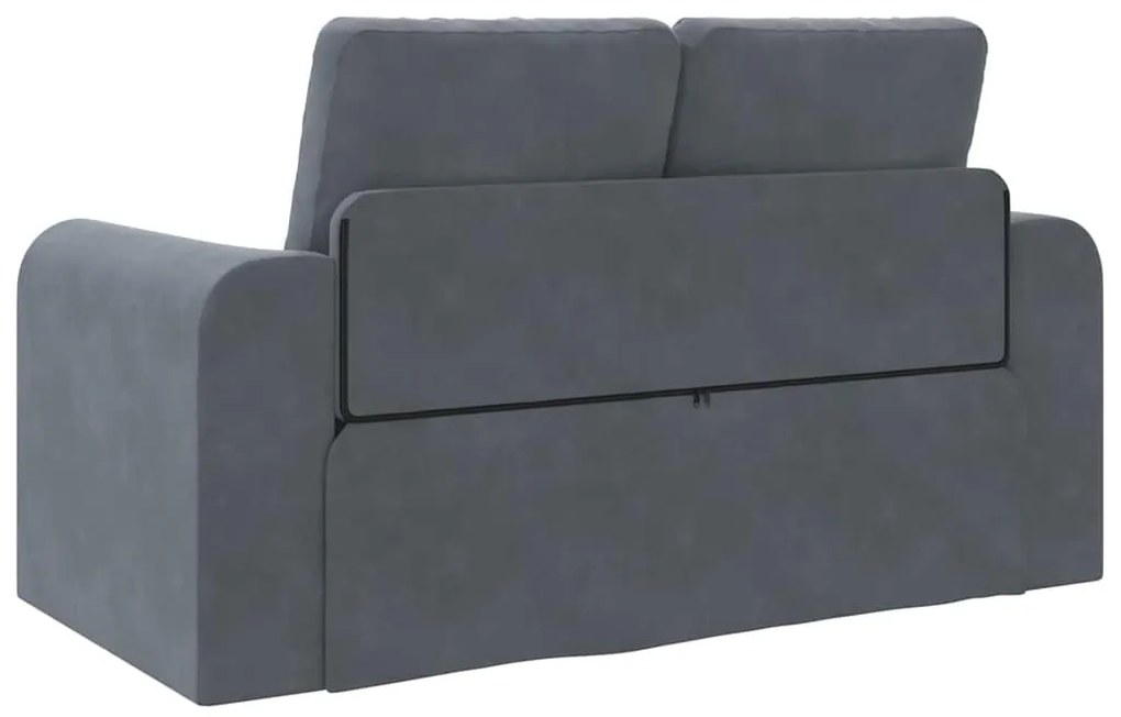 Sofá Cama de Chão 2 em 1 Cinza Escuro 148x71x83 cm Veludo