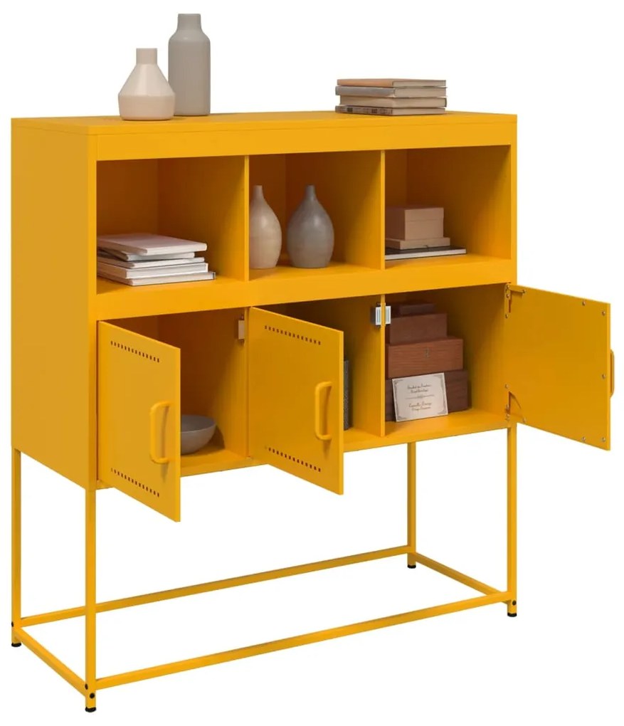 Aparador 100,5x39x107 cm aço amarelo mostarda
