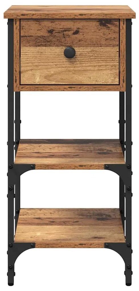 Mesa de Cabeceira Madeira Velha 34x36x70 cm Madeira Engenheirada