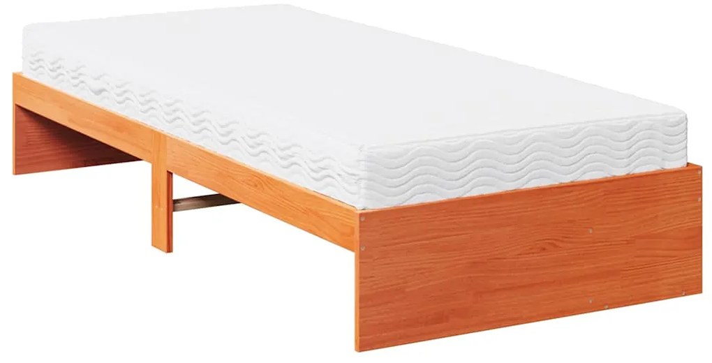 Sofá-cama com colchão 90x200 cm pinho maciço castanho-mel