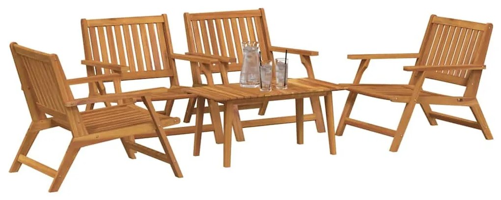 Cadeiras de Jardim com Mesa 5 pcs de Madeira de Acácia