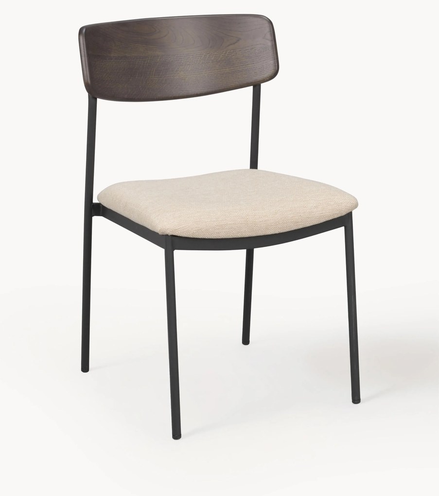 Cadeiras estofadas em madeira de carvalho Maymont, conjunto de 2