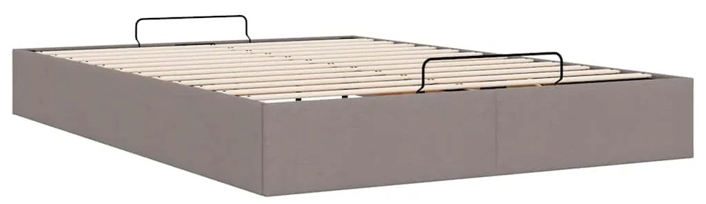 Estrutura de cama otomana sem colchão 140x200cm tecido cinzento