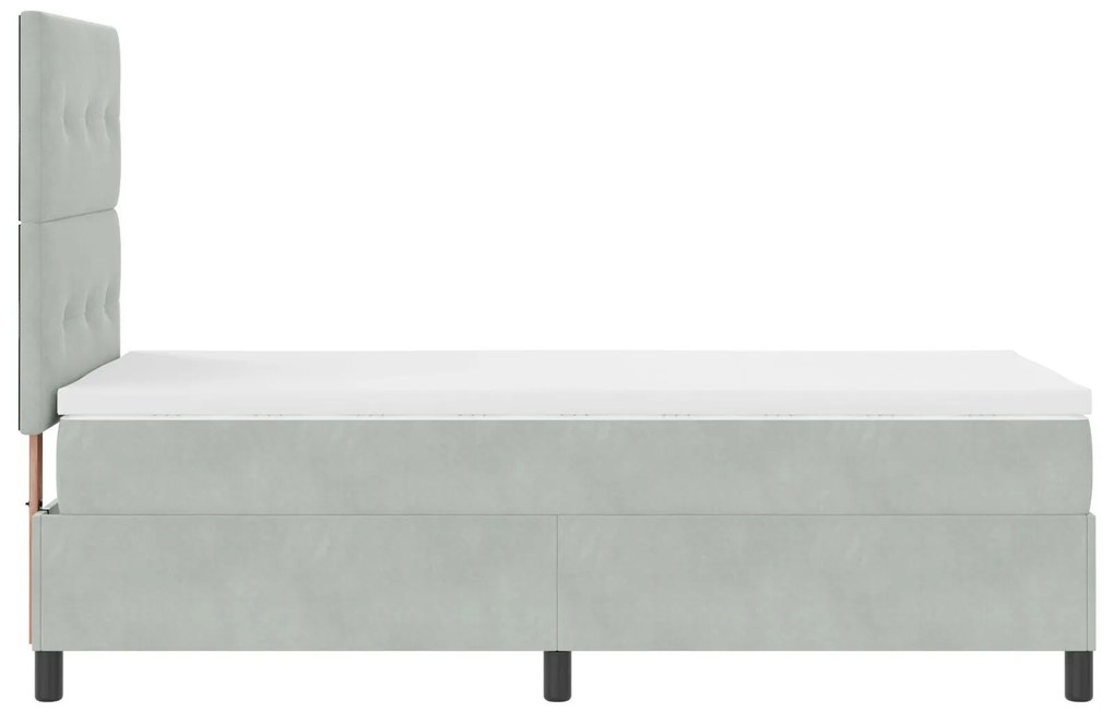 Cama Box Spring com Colchão vidaXL Cinza Claro 90x200 cm Veludo