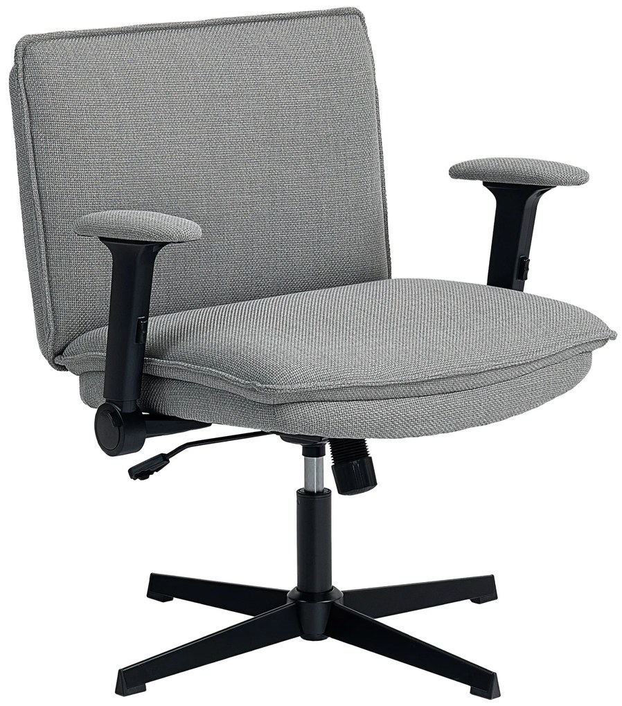 HOMCOM Cadeira de Escritório com Apoios de Braço Rebatíveis Assento  Altura Ajustável  Função Basculante 76x70x85-97 cm Cinzento | Aosom Portugal