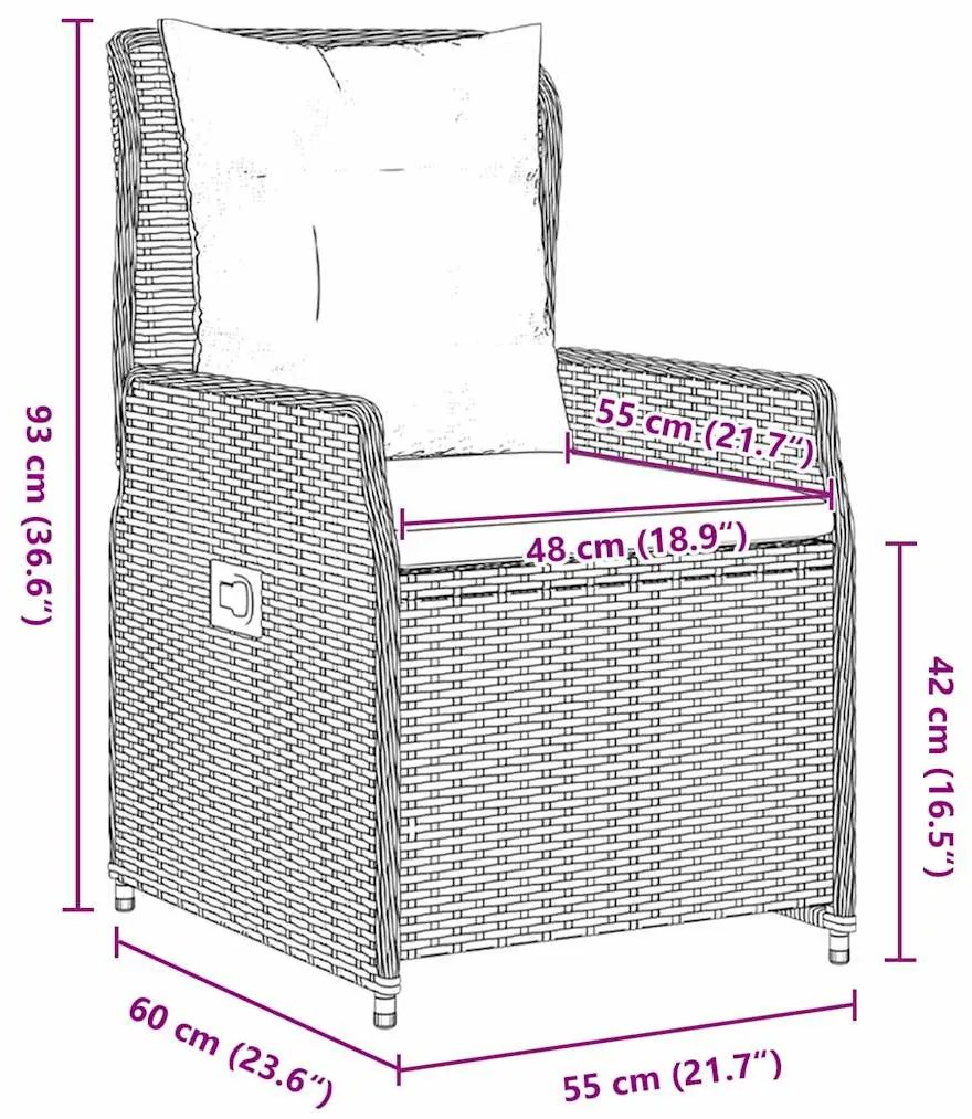 Conjunto de Jantar de Jardim 5 Peças Bege em Rattan Sintético