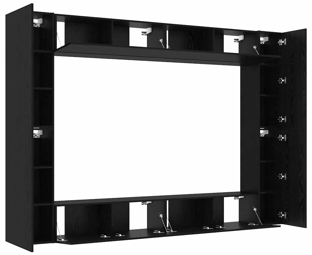 Conjunto de 12 peças de gabinete de TV montado na parede em madeira en