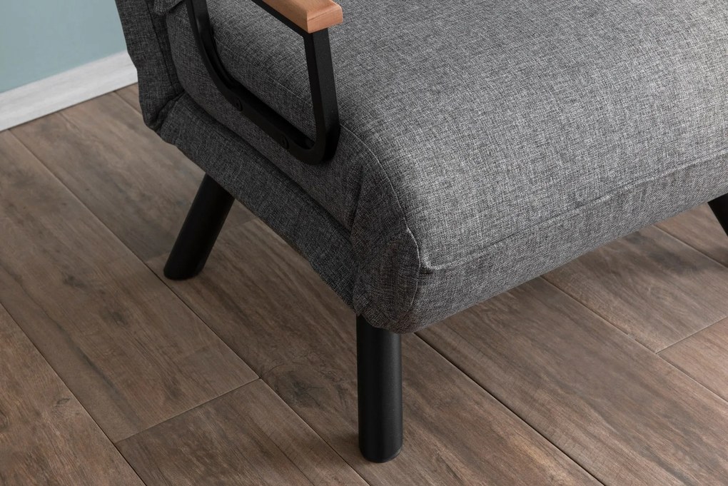Sofá-Cama de 1 Lugar Sando – Cinzento Claro – 175x60 cm