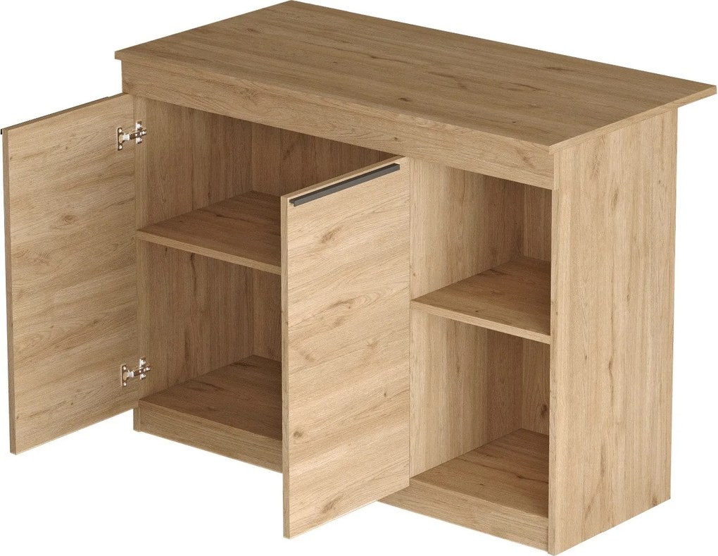 Ilha de Cozinha "Orren" - 120x88x60 cm - Carvalho - Design Moderno